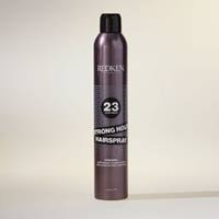spray fixador strong hold em fundo marrom acinzentado
